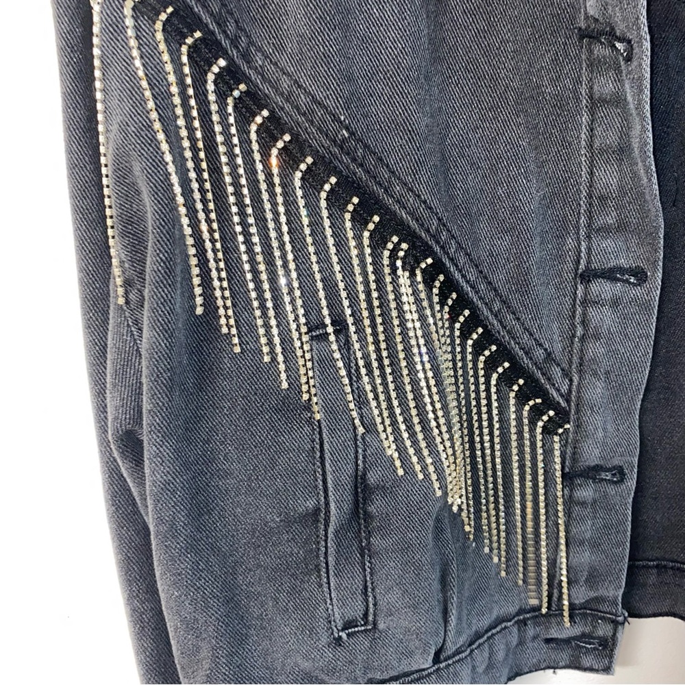 Rhinestone Denim Jacket - Picture 3 of 5